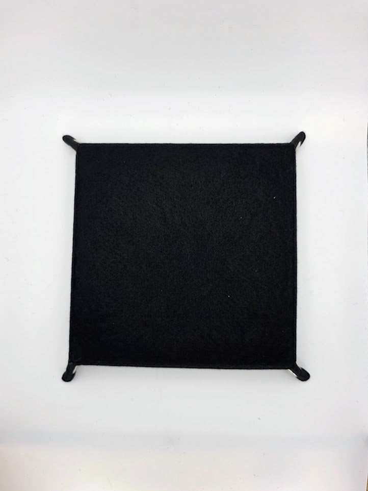 Green Dice Tray Square Folding Felt Dice Tray and Holder