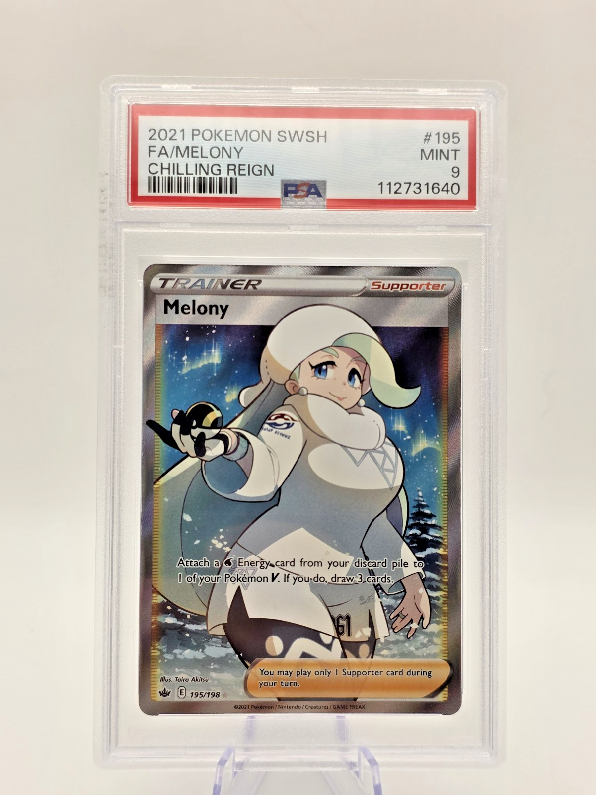 PSA 9 Melony (Full Art) 195/198 Swsh06: Sword & Shield Chilling Reign Holo MINT