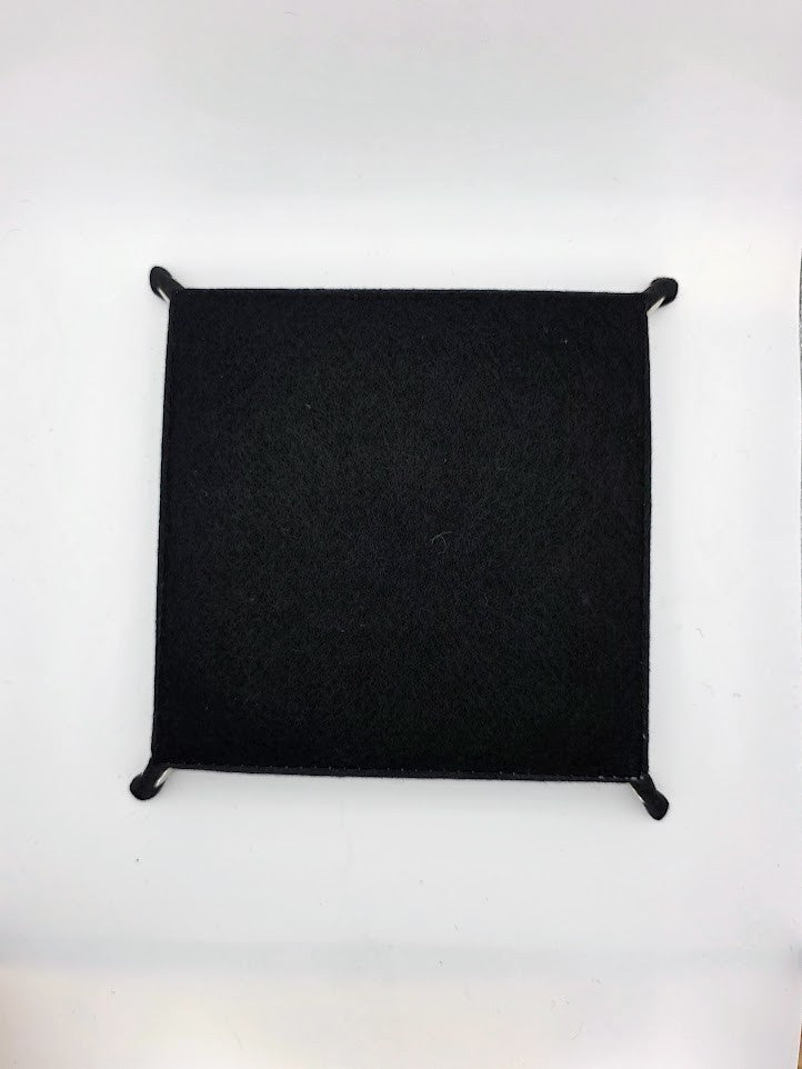 Gray Dice Tray Square Folding Felt Dice Tray and Holder