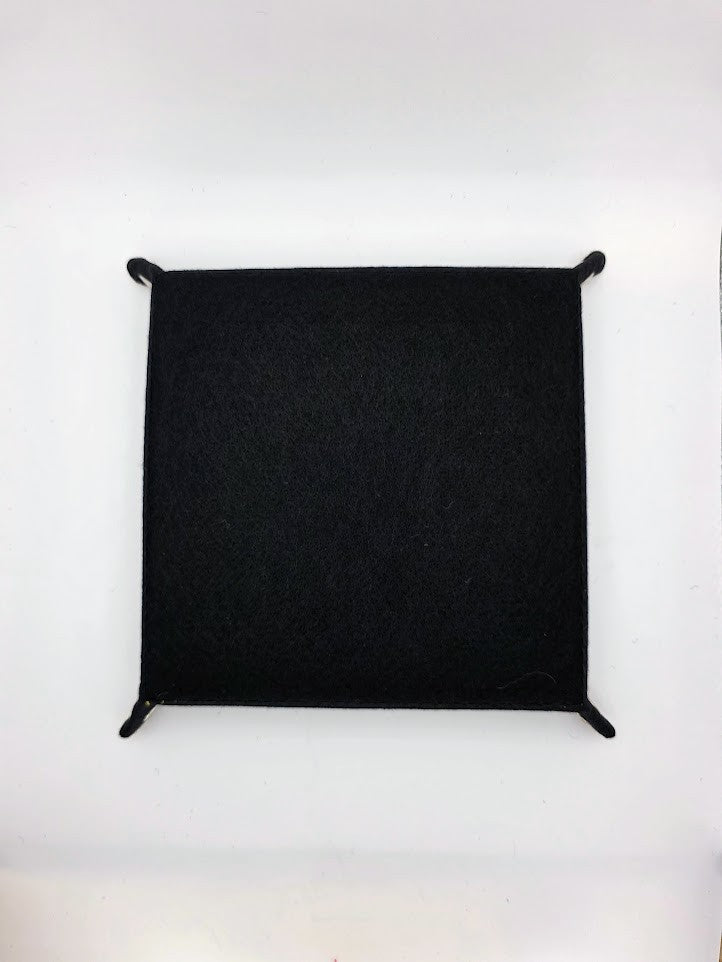 Yellow Dice Tray Square Folding Felt Dice Tray and Holder