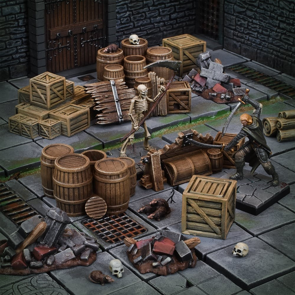 Mantic Games: Dungeon Debris Terrain Crate (24 Pieces) DnD Pathfinder