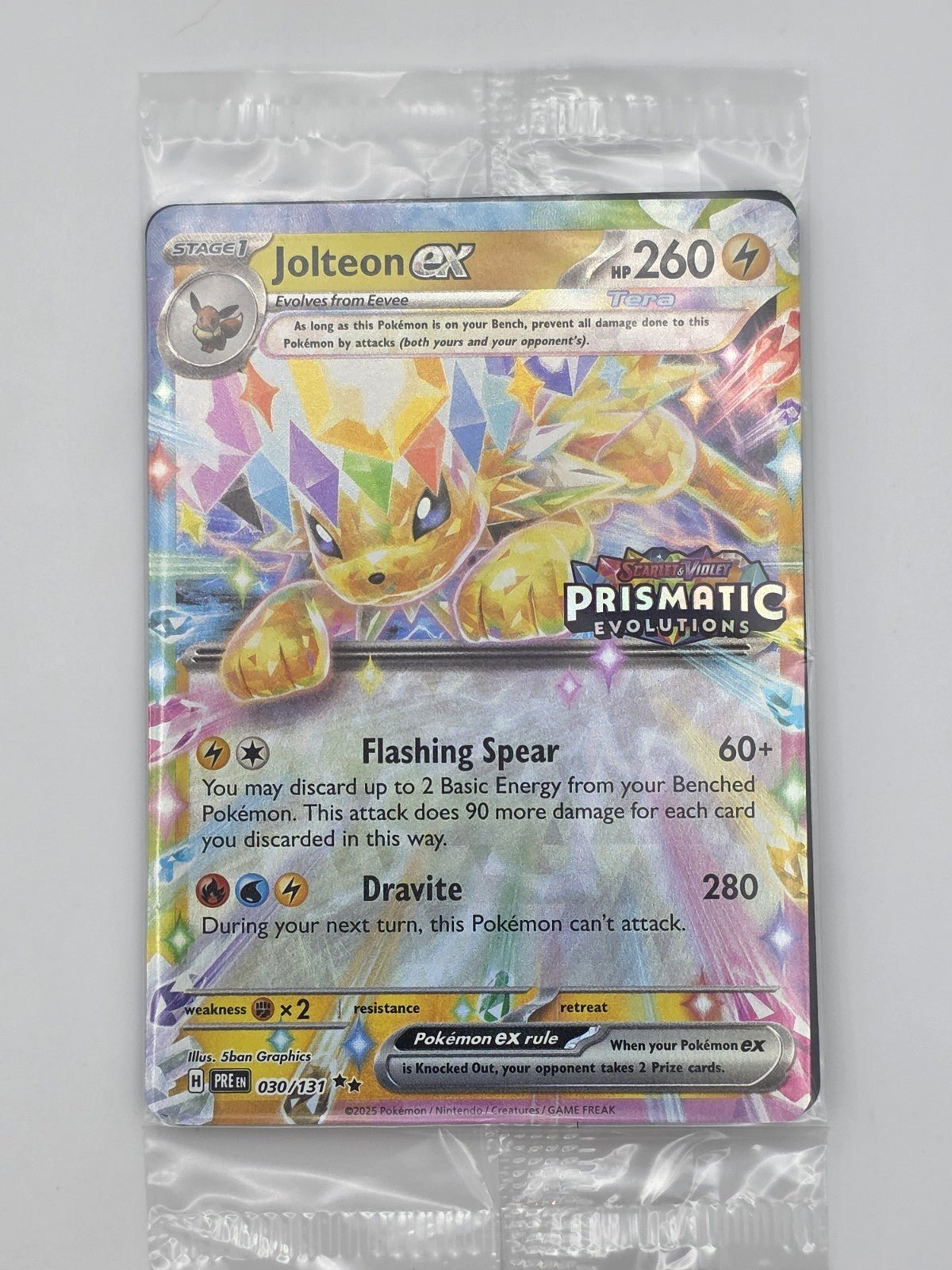 Jolteon ex 030/131 Prismatic Evolutions Holo Stamped Promo Sealed