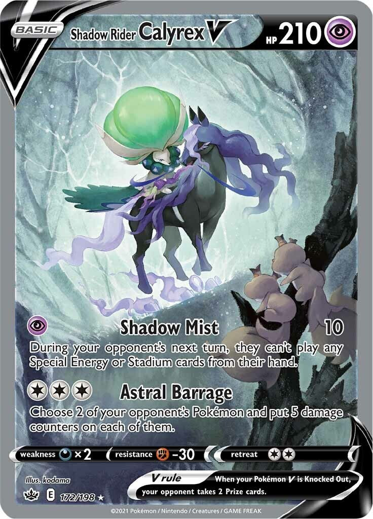 NM+ Shadow Rider Calyrex V (Alternate Full Art) 172/198 Swsh06: Sword & Shield