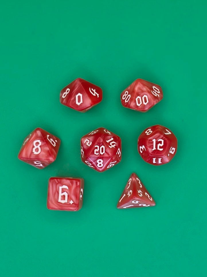 7PCS DND Dice Set "Bubblegum Bunch" Polyhedral Dice With Drawstring Bag for D&D