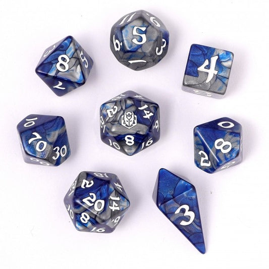 Wyrmforged Rollers 8PCS DND Dice Set "Paladin Steel" for D&D
