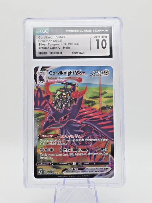 CGC 10 Corviknight VMAX TG19/TG30 Silver Tempest GEM MINT