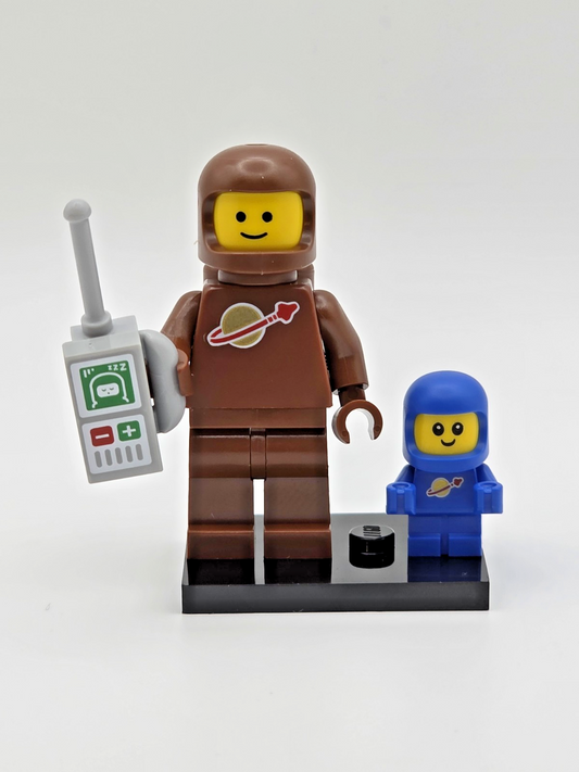 Lego Brown Astronaut & Space Baby Benny (COL24-3) (COL413) (COL414) Series 24