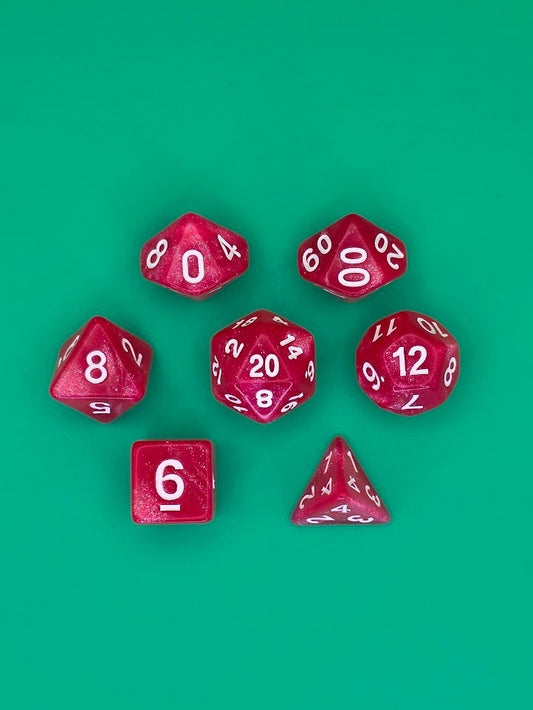 7PCS DND Dice Set "Crushed Coral" Polyhedral Dice With Drawstring Bag for D&D