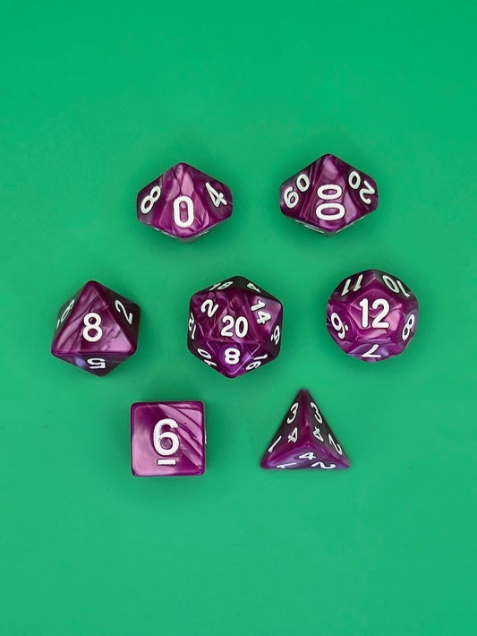 7PCS DND Dice Set "Rose" Polyhedral Dice With Drawstring Bag for D&D