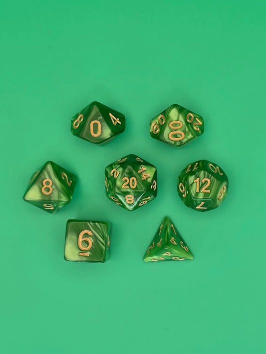 7PCS DND Dice Set "Acid Rain" Polyhedral Dice With Drawstring Bag for D&D