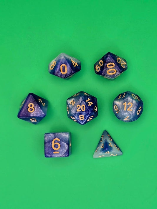 7PCS DND Dice Set "Cloudy Sky" Polyhedral Dice With Drawstring Bag for D&D