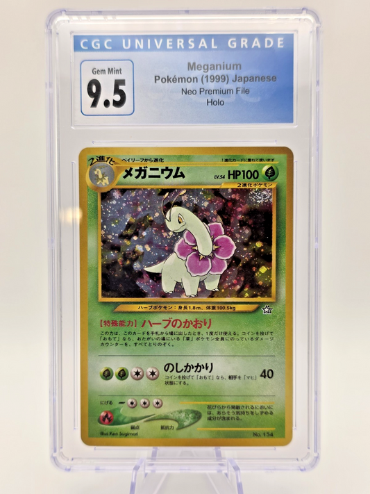 CGC 9.5 Meganium Neo Premium File 1 Holo (Japanese) GEM MINT