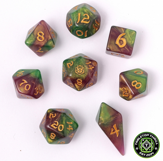 Wyrmforged Rollers 8PCS DND Dice Set "Wyvern Venom" for D&D