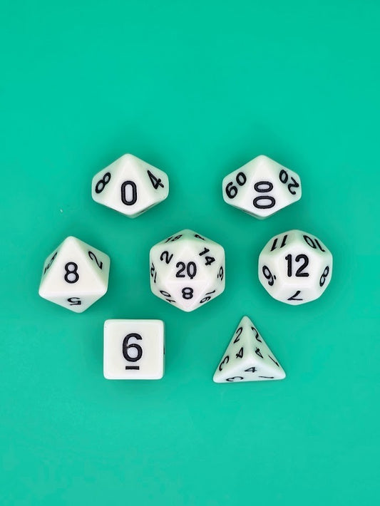 7PCS DND Dice Set "Cream Dice" Polyhedral Dice With Drawstring Bag for D&D