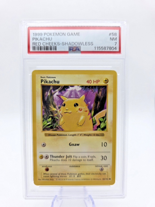 Pikachu (Red Cheeks) 058/102 Base Set (Shadowless) Regular Near Mint