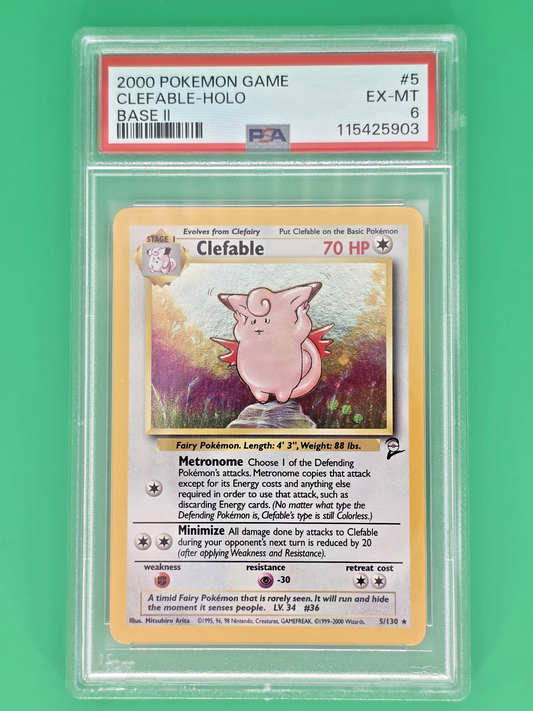 PSA 6 Clefable 005/130 Base Set 2 Holo