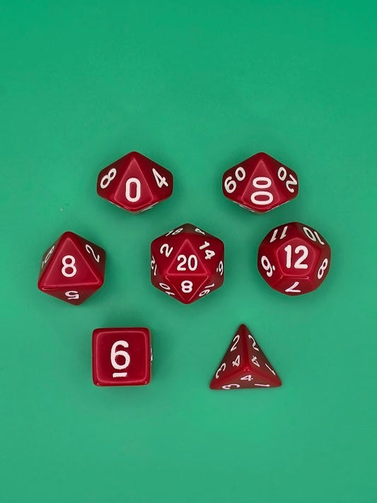 7PCS DND Dice Set "Red Dice" Polyhedral Dice With Drawstring Bag for D&D