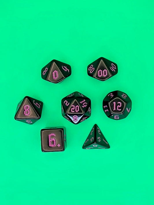7PCS DND Dice Set "Purple Knight" Polyhedral Dice With Drawstring Bag for D&D