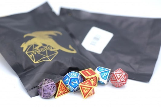 Mystery Pack Full set Non-matching D&D RPG Solid Metal Dice