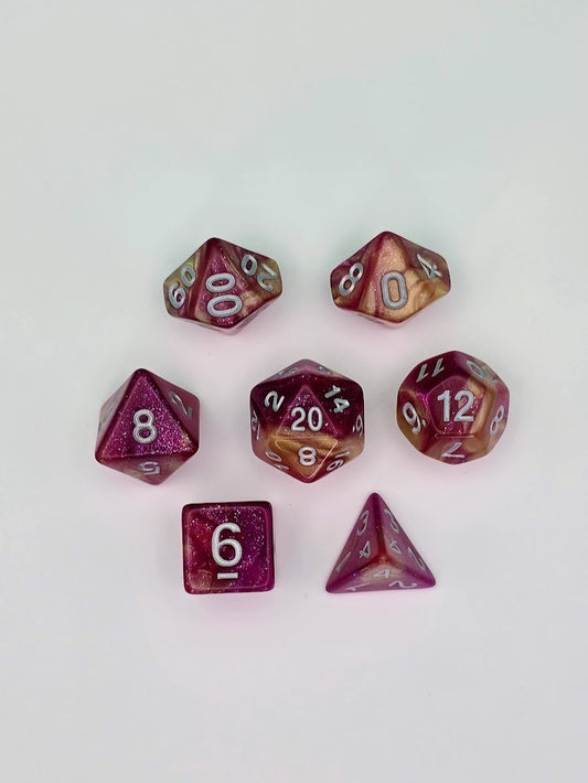 7PCS DND Dice Set "Cyclone" Polyhedral Dice With Drawstring Bag for D&D