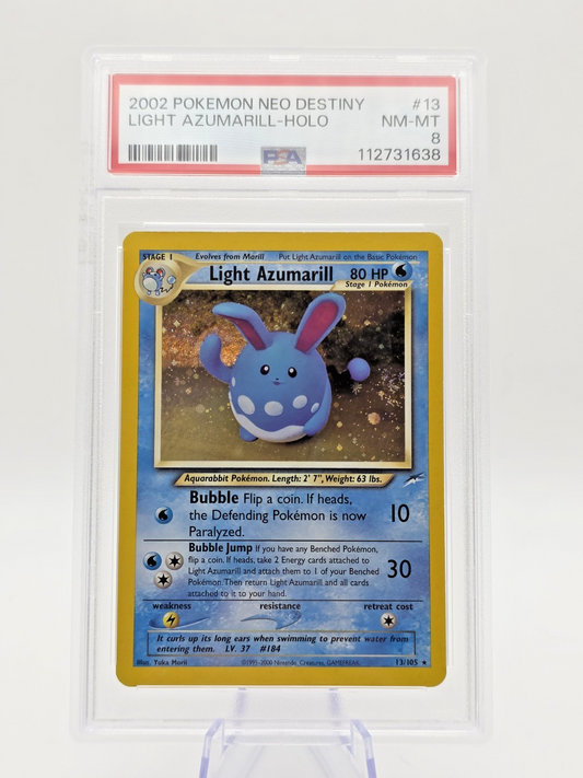 PSA 8 Light Azumarill 13/105 Neo Destiny Holo Near Mint / Mint