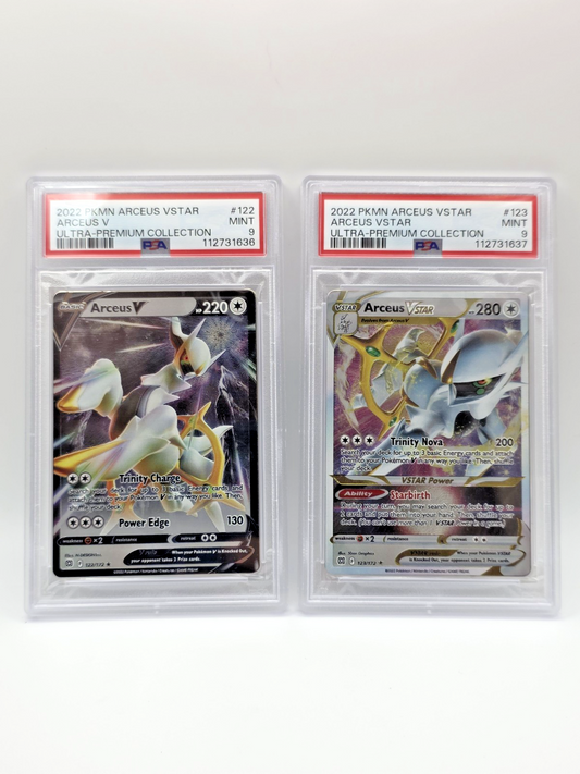 PSA 9 Sequential Arceus V/Arceus VSTAR (Metal Cards) Arceus UPC Promo Cards