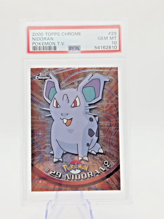 Pokémon #29 Nidoran Card Foil Topps Chrome 2000 TV Animation Series 1 GEM Mint