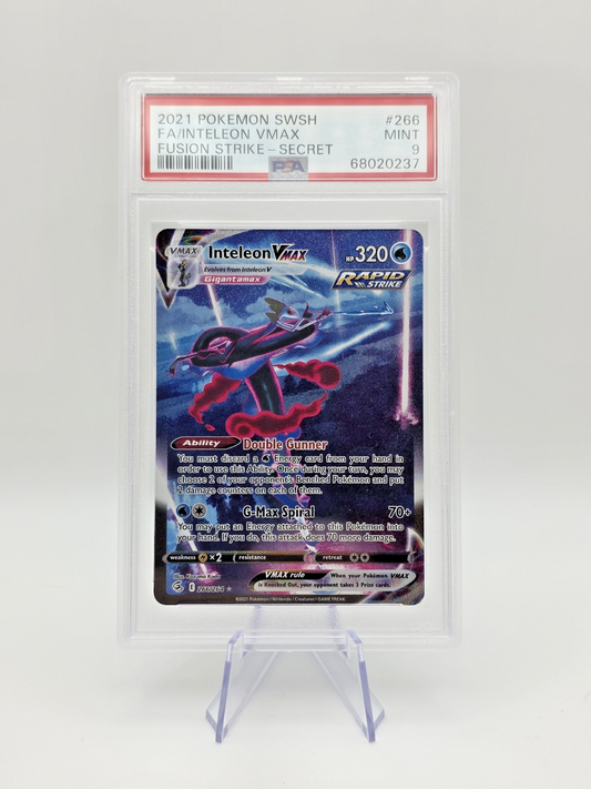 PSA 9 Inteleon VMAX (Alternate Art Secret) 266/264 Fusion Strike Holo
