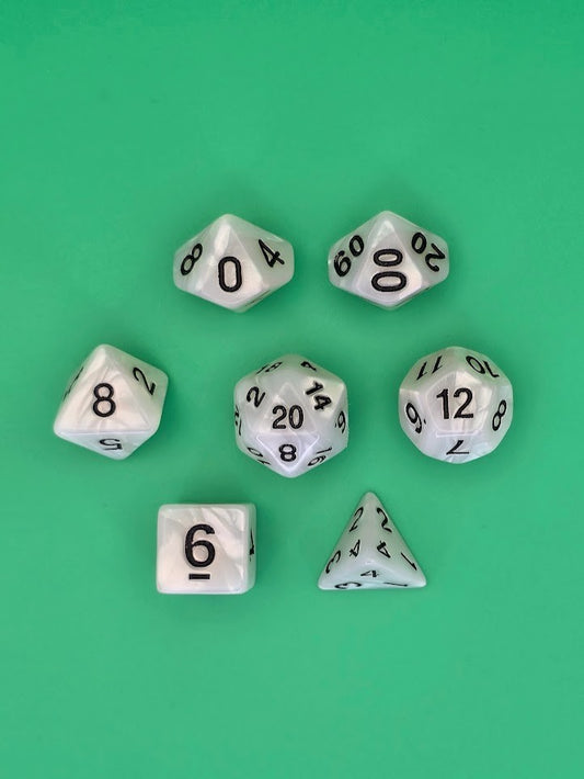 7PCS DND Dice Set "Frost Wind" Polyhedral Dice With Drawstring Bag for D&D