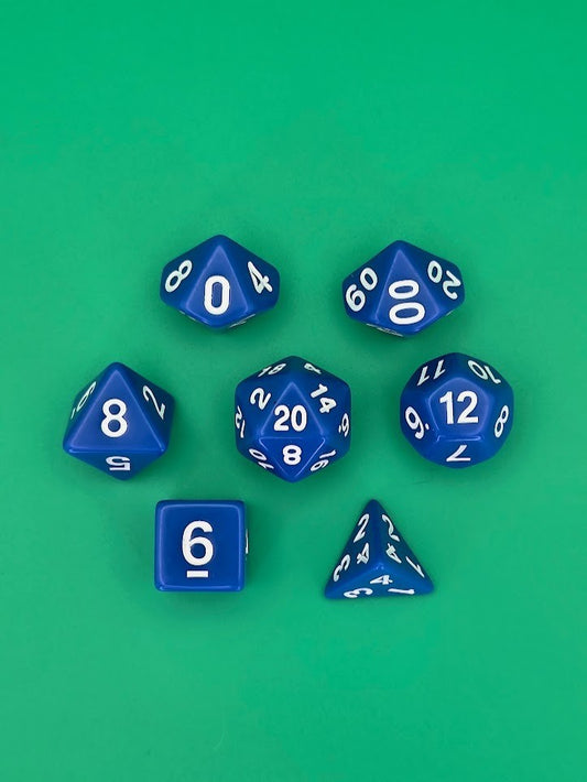 7PCS DND Dice Set "Blue Dice" Polyhedral Dice With Drawstring Bag for D&D