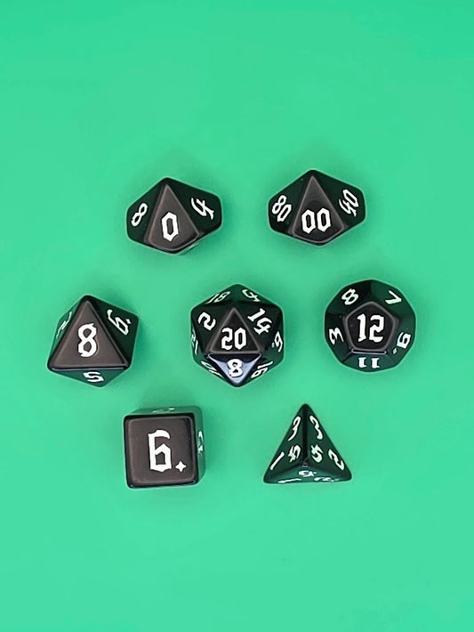 7PCS DND Dice Set "White Knight" Polyhedral Dice With Drawstring Bag for D&D