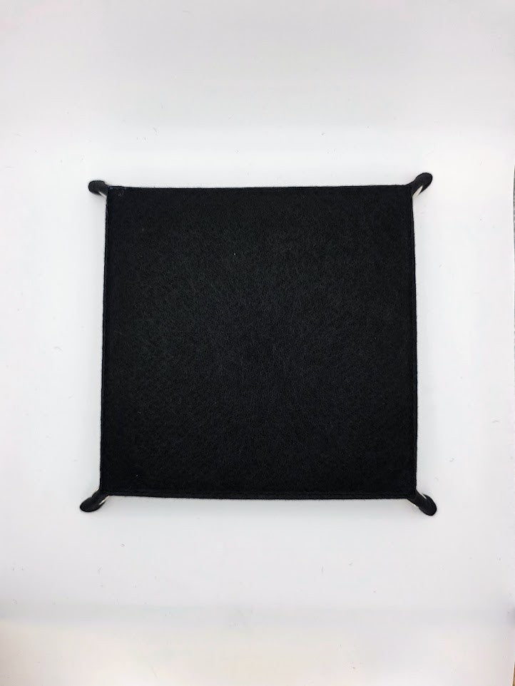 Blue Dice Tray Square Folding Felt Dice Tray and Holder
