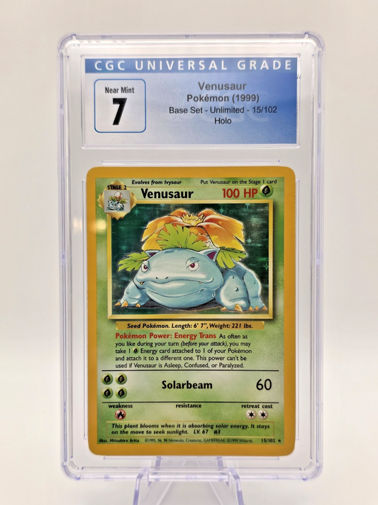 CGC 7 Venusaur 015/102 Base Set Holo Unlimited Near Mint