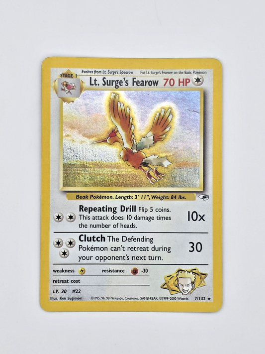 Lt. Surge's Fearow 7/132 Gym Heroes Holo