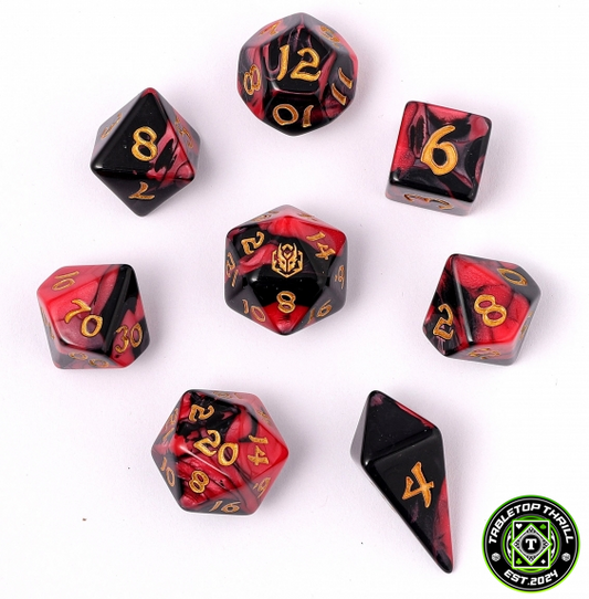 Wyrmforged Rollers 8PCS DND Dice Set "Blood Pact" for D&D