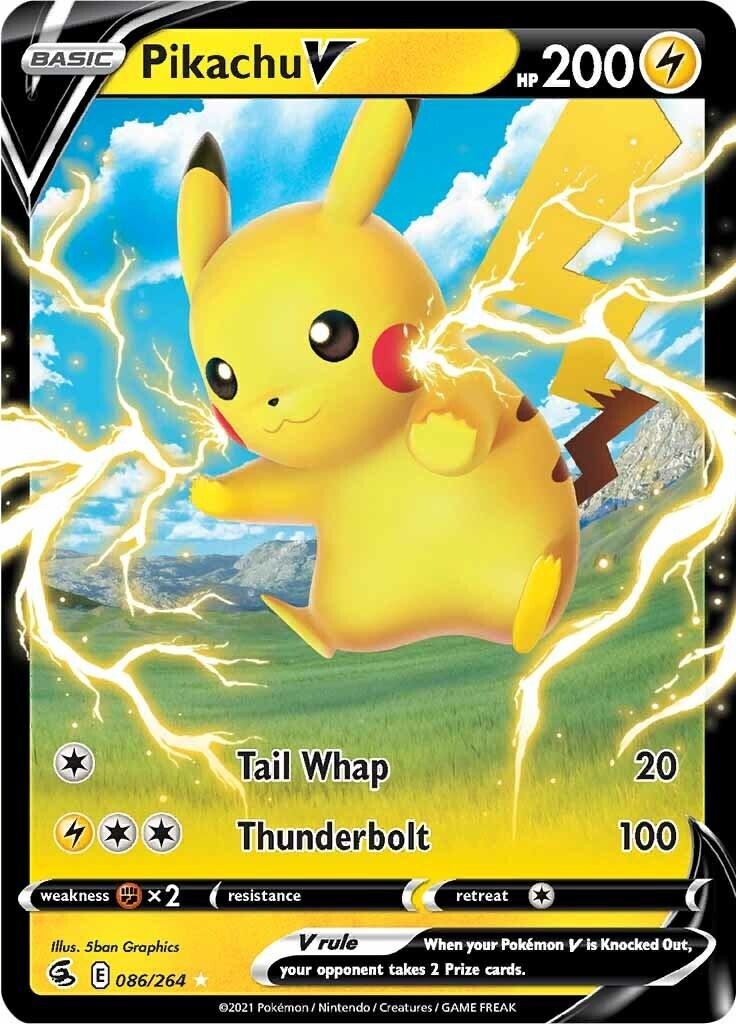 Pikachu V 086/264 Swsh08: Fusion Strike Holo LP