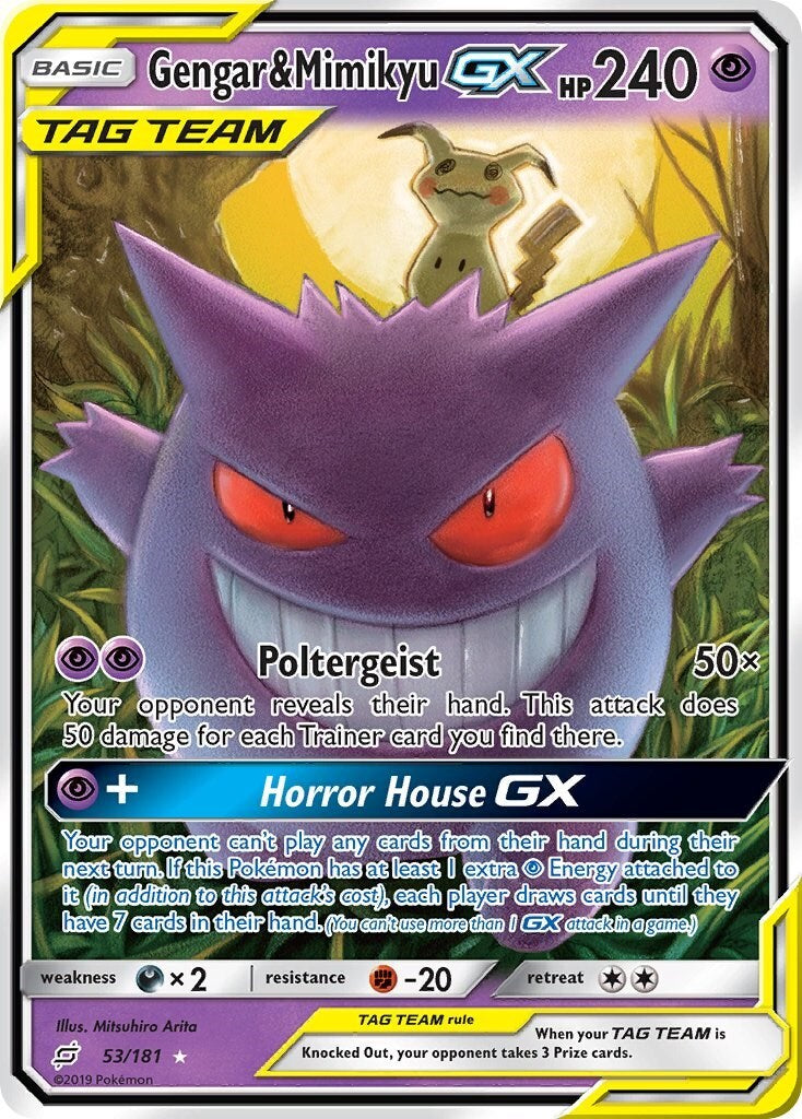 LP- Gengar & Mimikyu GX 53/181 Sm-Team Up Holo