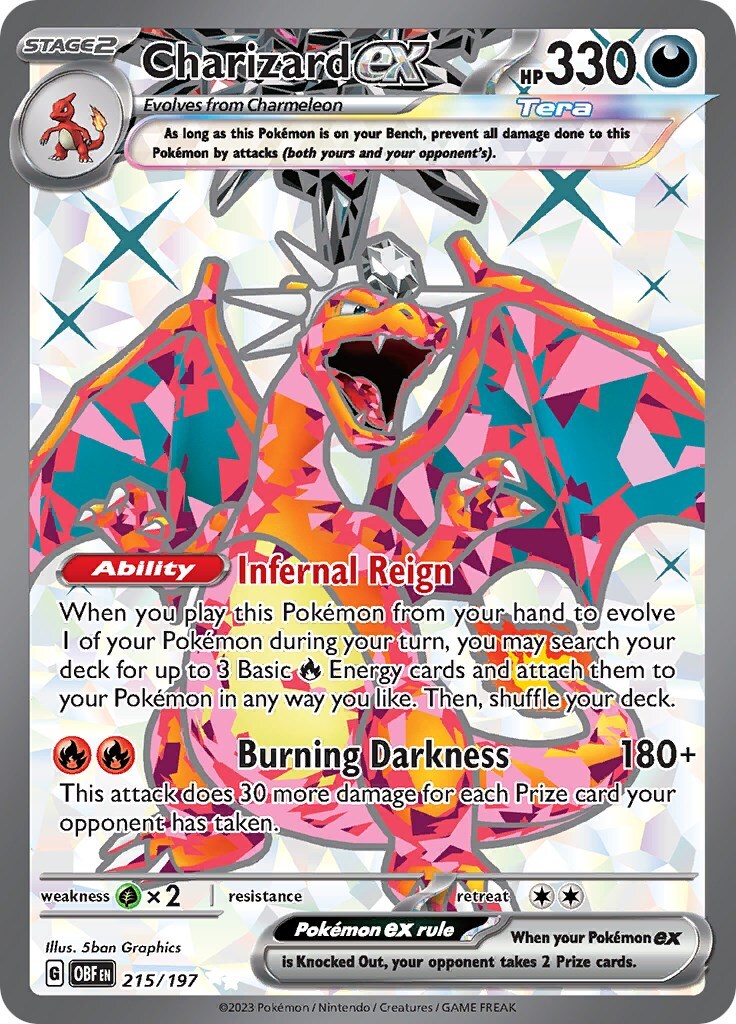 PSA 9 Charizard ex 215/197 SV03: Obsidian Flames Holo