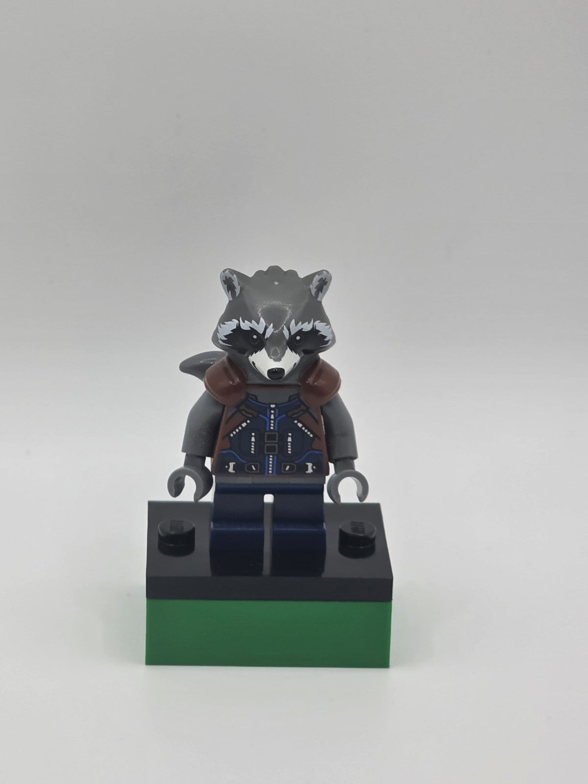 LEGO Minifigure Rocket Raccoon Dark Blue and Reddish Brown Outfit SH0384