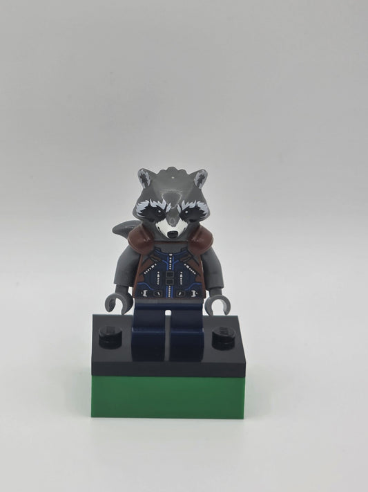 LEGO Minifigure Rocket Raccoon Dark Blue and Reddish Brown Outfit SH0384